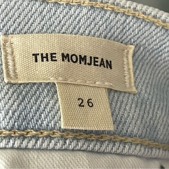 MADEWELL NWT THE MOM JEAN HIGH WAIST RIPPED RAW HEM JEANS HARMAN 26 28 - Picture 10 of 12